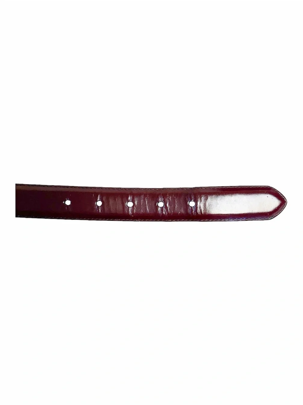 Coach Men's Deep Burgundy Leather Belt with Gold-Tone Buckle